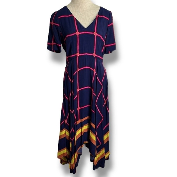 HD in Paris Anthropologie Striped Pane Midi Dress Women's Size 2 - Picture 1 of 16